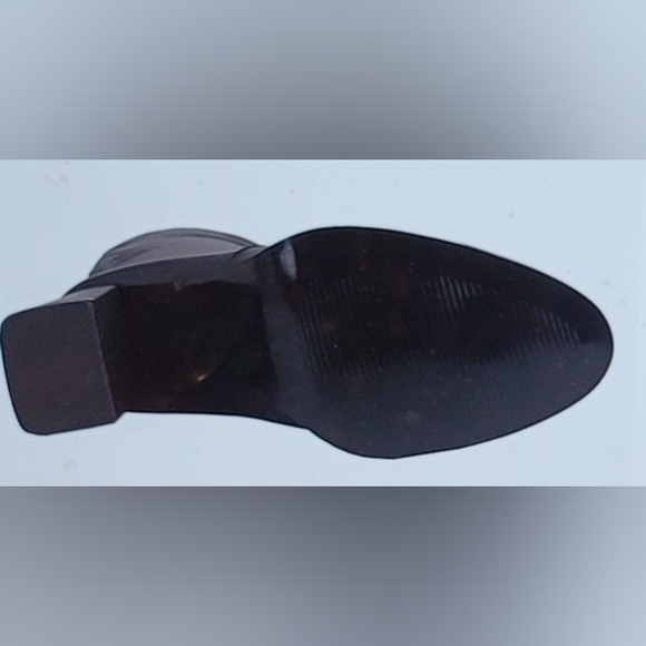 NIB Pointed Toe chunky heel long boots with side zipper wear 8 hours size 10 - Picture 4 of 14